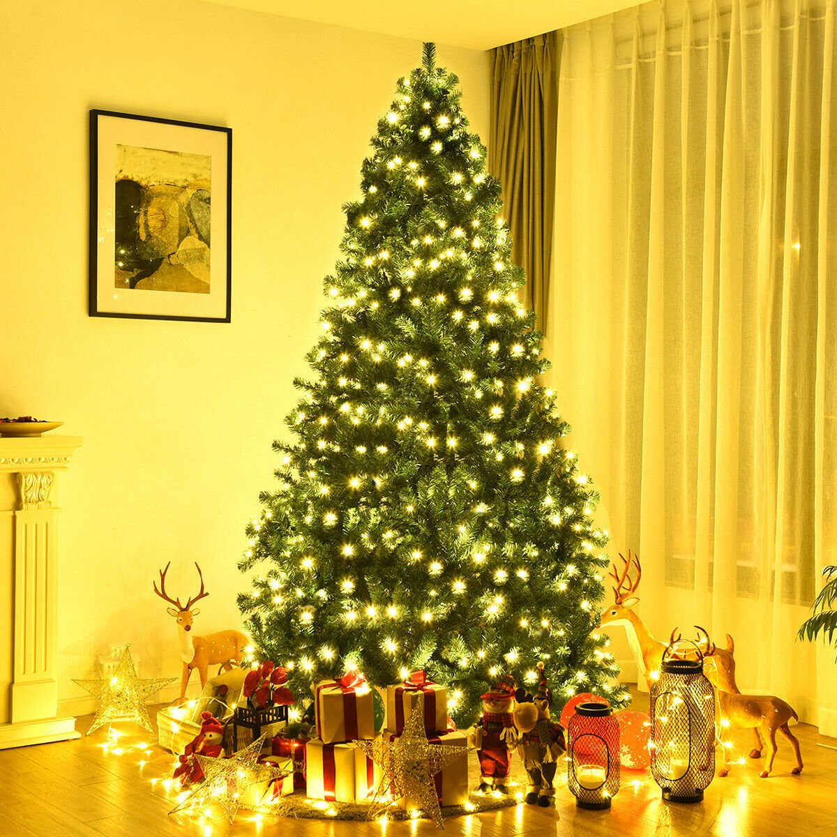 8 Feet PVC Artificial Christmas Tree with LED Lights-8 ft view 2