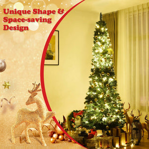 PVC Artificial Slim Pencil Christmas Tree-7' view 8