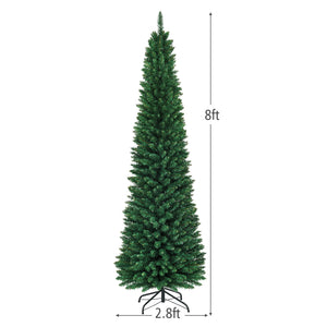 PVC Artificial Slim Pencil Christmas Tree-8 Feet view 4