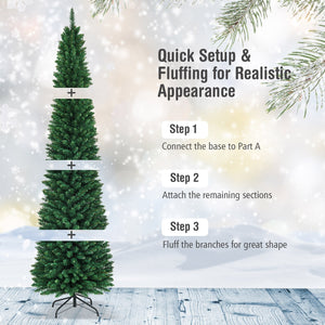 PVC Artificial Slim Pencil Christmas Tree-8 Feet view 6