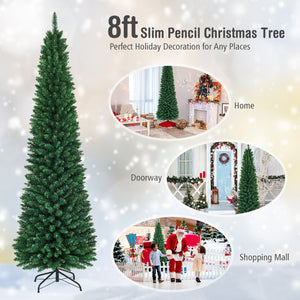 PVC Artificial Slim Pencil Christmas Tree-8 Feet view 8