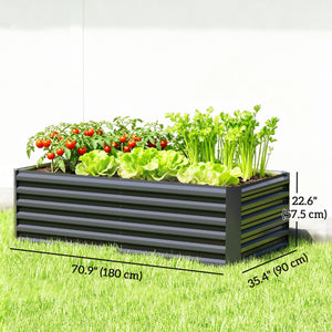 6' x 3' x 2' Raised Garden Bed, Galvanized Planter Box for Growing Flowers, Herbs and Vegetables, Brown – view 9