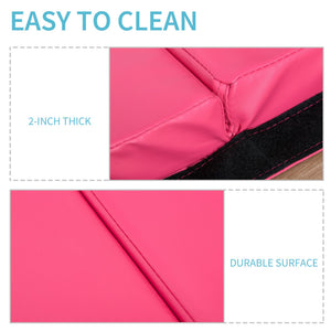 Soozier 4'x10'x2" Folding Gymnastics Tumbling Mat, Exercise Mat with Carrying Handles for Yoga, MMA, Martial Arts, Dark