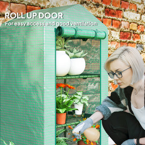 5 Tier Mini Greenhouse, Portable Outdoor Flower Stand with Shelf Clips, Indoor Greenhouse with Steel Frame – view 12