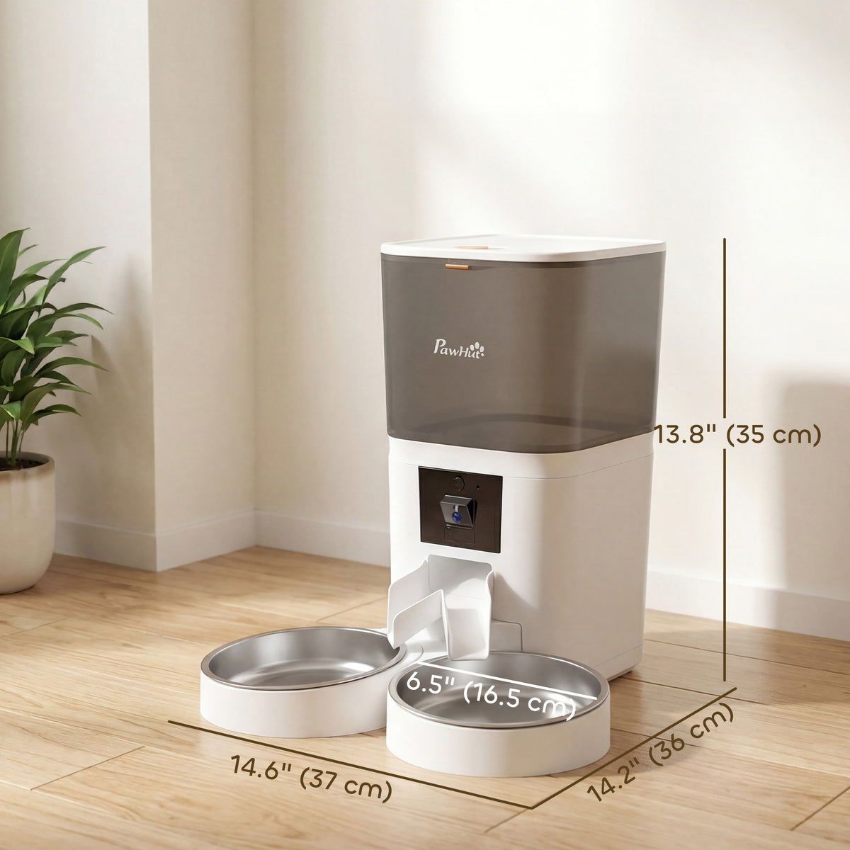 Automatic Cat Feeder for 2 Cats with HD Camera,2.4G & 5G WiFi Pet Food Dispenser 6L APP Control