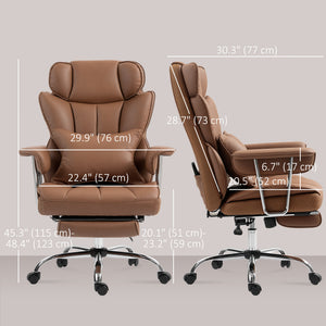 400LBS Massage Office Chair, Executive Office Chair with 6-Point Vibration, Footrest and Lumbar Support – view 9