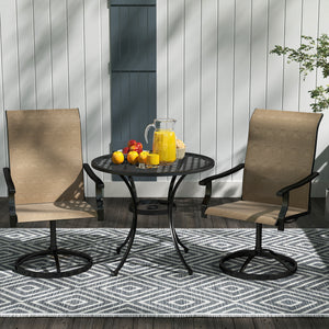 Outdoor Swivel Dining Chairs Set of 2, High Back Swivel Chairs with All Weather Mesh for Deck, Backyard – view 13
