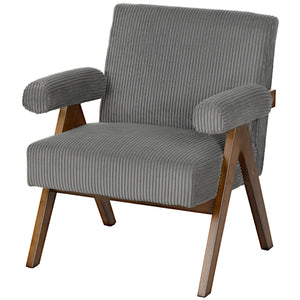 Cashmere Accent Chair Armchair with Wide Seat and Soft Padded Armrests for Reading, Bedroom, Cream White – view 15