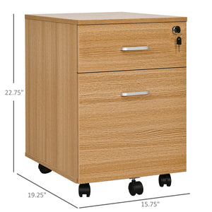 2 Drawer File Cabinet with Lock and Keys, Mobile Vertical Filing Cabinet with Wheels and Drawers – view 2