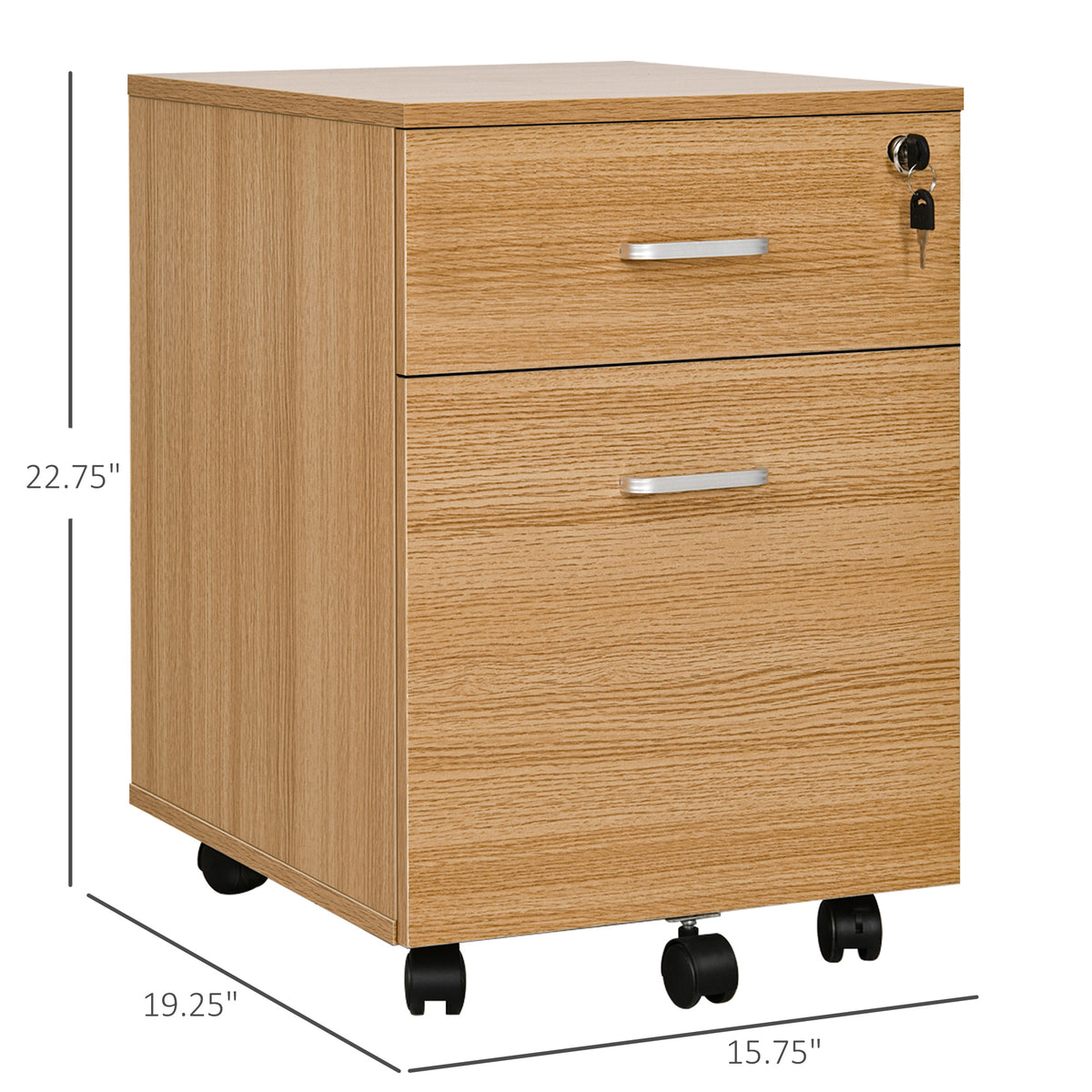 2 Drawer File Cabinet with Lock and Keys, Mobile Vertical Filing Cabinet with Wheels and Drawers – view 2