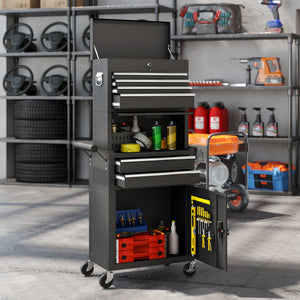 Large Tool Cabinet, 3-in-1 Rolling Tool Chest, Detachable Tool Storage Organizer with 6 Drawers and – view 7