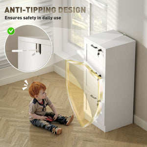 Vertical Filing Cabinet with 2 Drawers, Lock, File Cabinet for Home Office, A4 and Letter Size Files, White – view 20