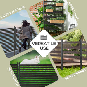 Picket Metal Garden Fence for Hard & Soft Ground, 5 ft(H) Standing Outdoor Fencing with Feet – view 5