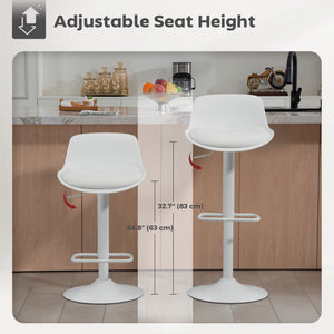 Counter Height Bar Stools Set of 2, Streamlined Bar Chairs with Adjustable Height and Swivel PU Leather – view 10
