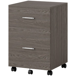 Mobile Filing Cabinet, Vertical File Cabinet with 2 Drawers, Wheels, for Letter or A4 File, Natural