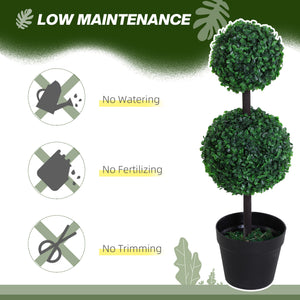 2 Ball Topiary Tree in Pot for Home Decor, Artificial Plant for Home Office, Living Room Decor, Dark Green – view 12