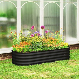 4.9 x 2 x 1ft Galvanized Raised Garden Bed Kit, Metal Planter Box with Safety Edging, Black – view 7