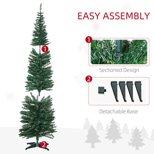 6' Pre Lit Artificial Pencil Christmas Trees, Xmas Tree with Realistic Branches and Warm White LED Lights – view 13