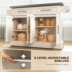 Stainless Steel Kitchen Island with Storage and Stainless Steel Top, Kitchen Trolley with Drawers – view 26