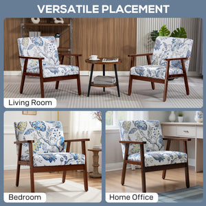Accent Chairs with Cushioned Seat, Upholstered Linen-Feel Armchair with Adjustable Feet for Bedroom – view 34