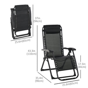 Reclining Zero Gravity Chair with Adjustable Backrest, Folding Garden Sun Lounger, Outdoor Recliner with Removable Cushion and Headrest, Wine Red
