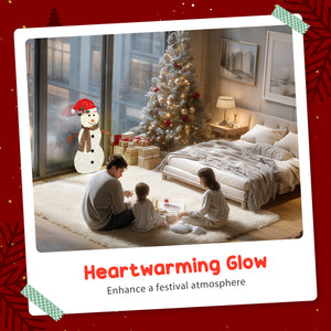 Lighted Christmas Decoration, Outdoor Christmas Snowman with LED Lights, Stakes, Zip Ties, IP44 Waterproof