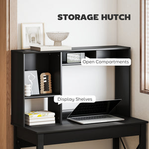 Computer Desk with Hutch, Home Office Table with Storage Shelves and Open Compartments for Writing, Work – view 17