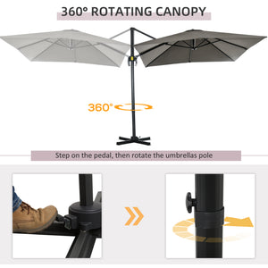 8' x 8' Square Patio Hanging Offset Umbrella with 360° Rotation – view 21