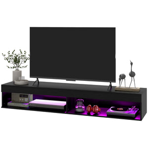 Modern Wall Mounted TV Stand with Storage and LED Lights for TVs up to 75"