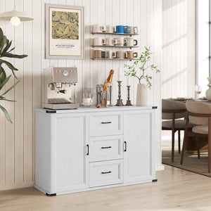 Sideboard with 3 Drawers and 2 Doors, 47" Buffet Cabinet with Adjustable Shelves for Kitchen – view 14
