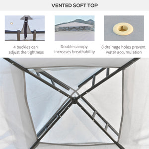 10' x 10' Patio Gazebo Pavilion, 2-Tier Roof Canopy Outdoor Event Party Tent with Steel Frame for Garden – view 19