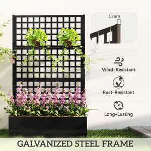 Galvanized Raised Garden Bed Planter Box with Trellis for Climbing Plants, Vegetable, Vines – view 24