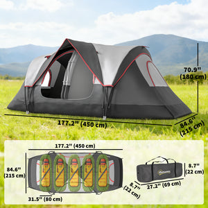 Camping Tent for 6 Man with 2000mm Waterproof Rainfly and Carry Bag for Fishing Hiking Festival, Dark Green – view 9