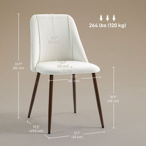 Upholstered Dining Chairs Set of 4, Velvet Accent Chair with Back and Wood-grain Steel Leg for Kitchen – view 32