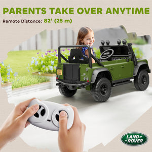 Qaba Land Rover Licensed Kids Ride on Truck with Remote Control, Spring Suspension, LED Lights, 3 Speed for Ages 3-5