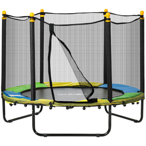 Qaba 4.6FT Trampoline for Kids with Enclosure Net for Ages 3-6, Indoor Outdoor Use