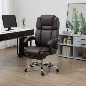 Massage Office Chair, Reclining Executive Office Chair with 6-Point Vibration, Footrest and High Back, Black – view 14