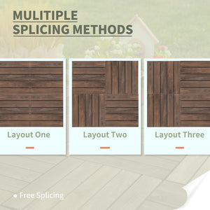 27 Pcs Wood Interlocking Deck Tiles, 12 x 12in Outdoor Flooring Tiles for Indoor and Outdoor Use – view 4