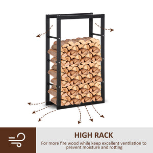 15.7" x 9.8" x 39.4" Firewood Rack Outdoor, Log Holder Fireplace Storage Rack with Handles and 220 lbs. – view 11