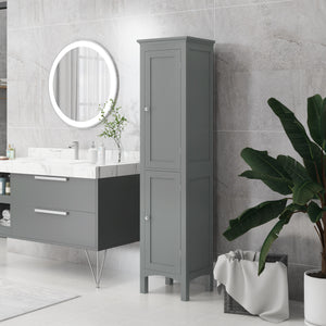 Tall Bathroom Cabinet, Freestanding Storage Organizer with Adjustable Shelves and Cupboards – view 13