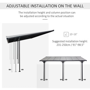 Outdoor Pergola with Adjustable Height, 14ft x 10ft Outdoor Hardtop Pergola Gazebo, Restaurants & Homes – view 5