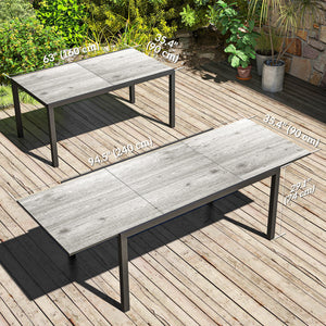 63"-94.5" Extendable Patio Dining Table for 6-8 Person, Outdoor Dining Table with Aluminium Edging – view 9