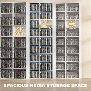 Media Storage Cabinet, 9-Tier DVD Shelf with 21 Adjustable Shelves, Holds 835 CDs – view 10