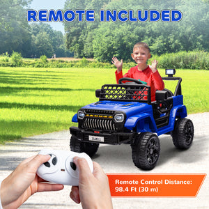 Qaba 12V Ride on Truck, Electric Car for Kids with Remote Control, Suspension, 3 Speeds, USB Music Headlights