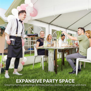 20' x 13' Party Tent, Heavy Duty Gazebo Canopy with Windows, Outdoor Party Wedding Tent with 4 Removable Sidewalls White