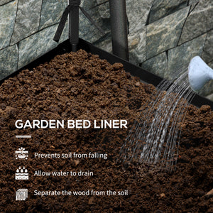 Raised Garden Bed with Cover, Metal Elevated Planter Box with Bottom Shelf and Liner, Black – view 5