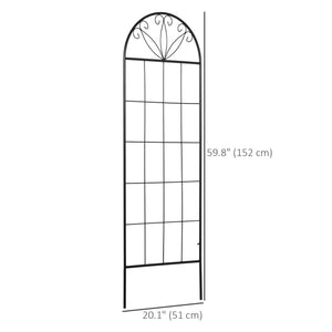 Metal Garden Trellis Pack of 2 for Climbing Plants, Arched Grid Trellis Panels, 20" x 60", Black – view 2