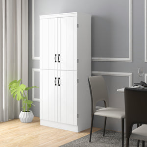 70" 4-Door Storage Cabinet, Freestanding Pantry Cabinet with Adjustable Shelves for Living Room, Natural – view 14