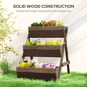 3 Tier Elevated Planter Box, Vertical Wooden Raised Garden Bed for Flowers, Vegetables, 26" x 30" x 30" – view 12