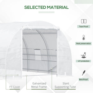 20x10x7ft Heavy Duty Tunnel Walk-in Greenhouse Outdoor Backyard Seed Plant Vegetables Grow Warm House White